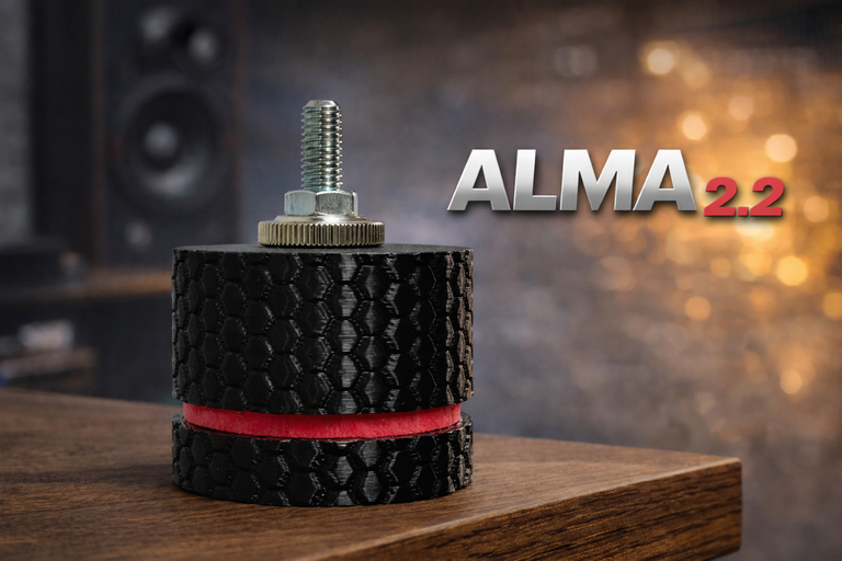 Piedini universali per casse giradischi basi e rack audio hi-fi Piedini Demaudio ALMA 2.2 per casse audio hi-fi da pavimento
