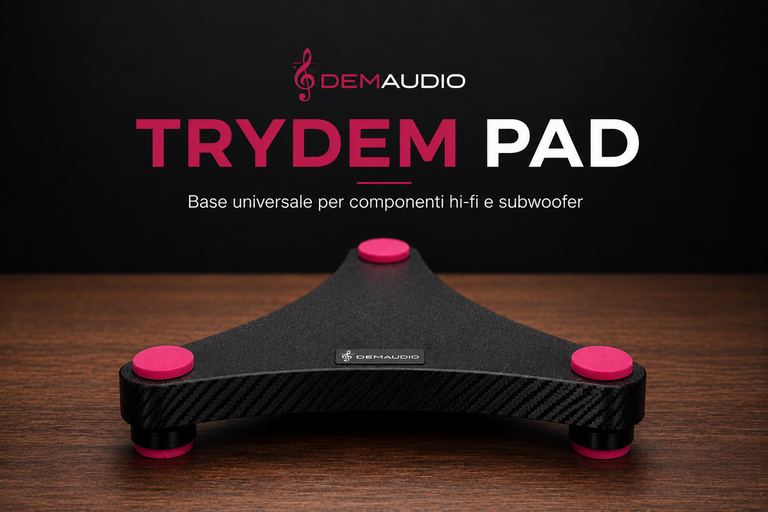 TRYDEM NUOVA BASE PER DAC STREAMER AMPLIFICATORI HI-FI GIRADISCHI TRYDEM PAD DEMAUDIO BASE PER ELETTRONICHE E CASSE AUDIO HI-FI