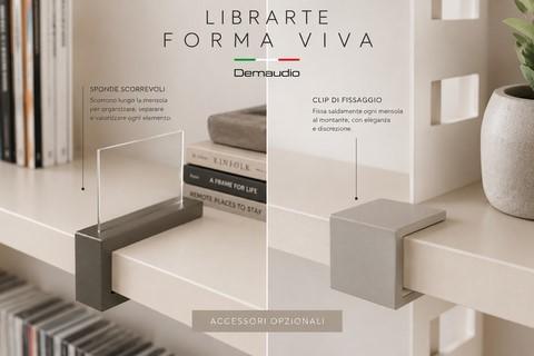 Clip di fissaggio con sponde regolabili orizzontali Libreria accessori Demaudio librarte