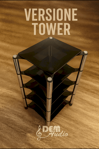 Mobile a torre hi-fi Demaudio modulare 5 ripiani Mobile hi-fi artigianale Armonia 2.0