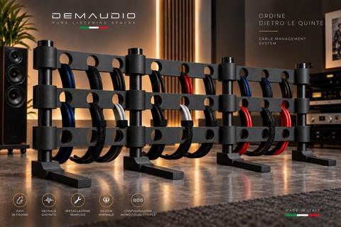 sistema passacavi modulare Demaudio versione trial gestione cavi hi-fi Demaudio cable frame management