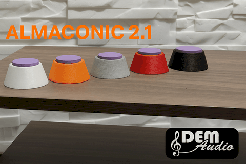 Piedini per elettroniche audio hi-fi elettroniche disaccoppiatori conici  Supporto artigianale Alma 2.1 Demaudio per elettroniche