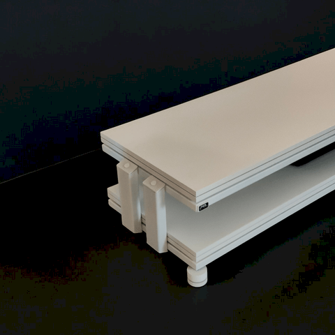 Aurea plus Demaudio artigianali realizzati in Italia Rack hi-fi artigianale Aurea Plus su misura con finiture personalizzate Demaudio