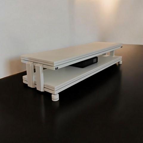 Mobili rack per elettroniche personalizzati su misura artigianali Rack hi-fi artigianale Aurea Plus su misura con finiture personalizzate Demaudio