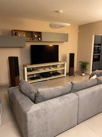 Demaudio ExTrema classic soggiorno personalizzato con materiali antivibrazione brevettati Mobile hi-fi artigianale ExTrema Classic su misura a Demaudio XXL