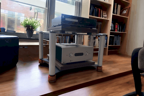 Mobile a torre hi-fi Demaudio modulare 2 ripiani Mobile hi-fi artigianale Armonia 2.0
